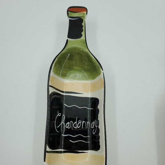 Clay Art Cabernet Chardonnay Serving Dish Cheese Cracker Snack Tray - Picture 3 of 6